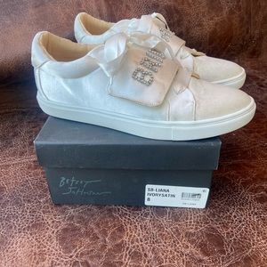 Betsey Johnson Satin  Bride Tennis Shoes